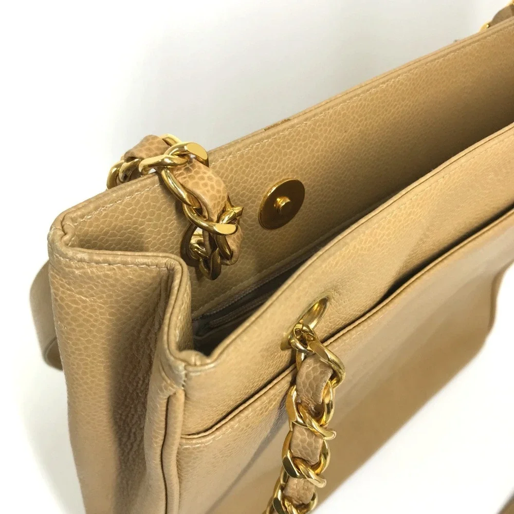 CHANEL Cream Shoulder Bag